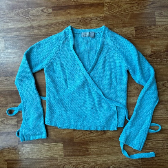 4/$15 Old Navy blue wrap sweater - Picture 1 of 6